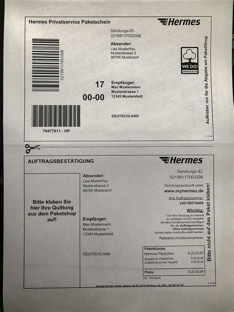 bei hermes falsches versandetikett gedruckt|paketschein hermes online ansehen.